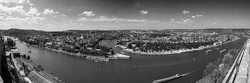 Panorama van Koblenz (zwart-wit) van Frank Herrmann