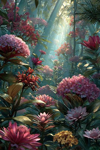 exotic flowers in the rainforest