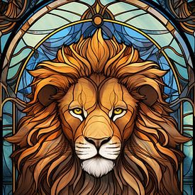 Lion (glas in lood) van Harry Herman