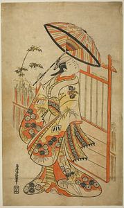 Torii Kiyomasu II - The Actor Sanogawa Mangiku I as Sanada