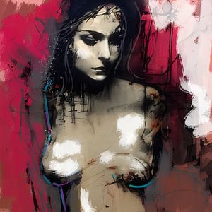 Muse | Abstraktes expressionistisches Porträt einer Frau | Büste