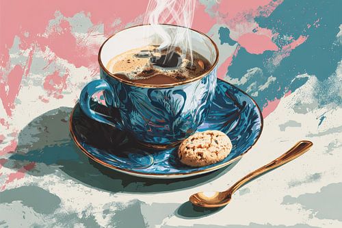 illustratie warme kop koffie of Cappuccino