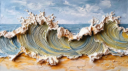 Vague marine dans le style Japandi I