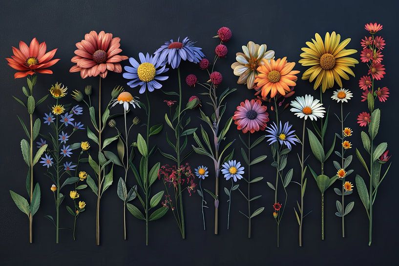 flower art on the wall by Egon Zitter