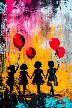 Vrolijke silhouetten en ballonnen van Imperial Art House