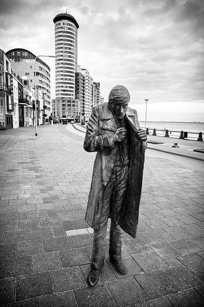 Man beeld langs de boulevard in Vlissingen van Evert Jan Luchies