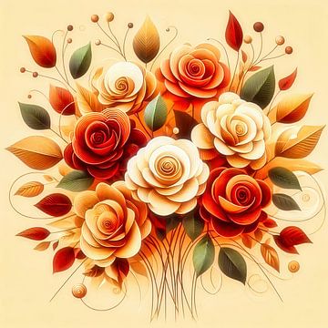 bouquet de roses sur Digital Art Nederland