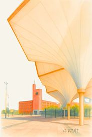 Retro-Busbahnhof Leidsche Rijn in Utrecht von pauline smale