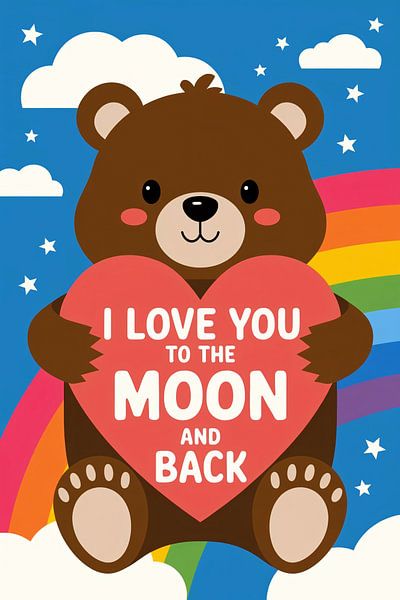 Cute bear with heart by Art & Soul Creations
