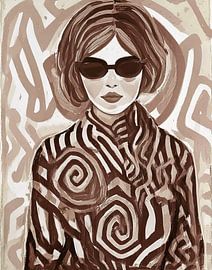 MODERN ART - japandi art woman - brown by TW living