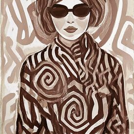 TW Living - MODERN ART - japandi art woman - brown by TW living