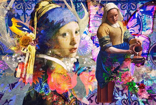 Meisje met de Parel in Popart Vermeer in het rijk der verbeelding