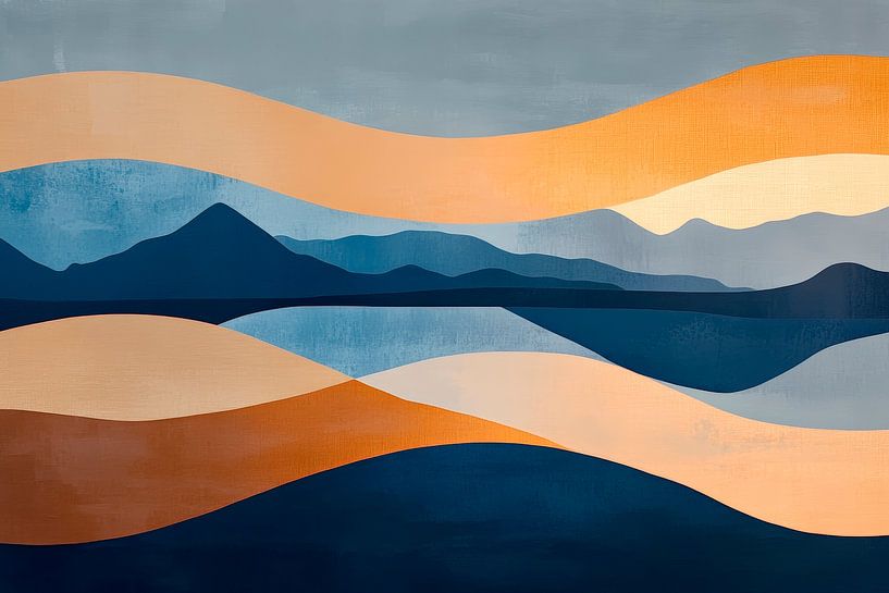 Abstract mountain landscape in soft colours by Poster Art Shop