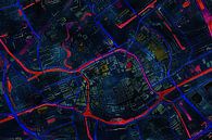 Kaart van Groningen donker van Maps Are Art thumbnail