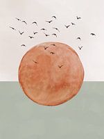 Neutrale Aarde Tinten | Mid-Century Minimalistisch Abstract Modern Kunstwerk 02