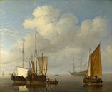Les navires néerlandais dans le calme, Willem van de Velde par Des maîtres magistraux Aperçu