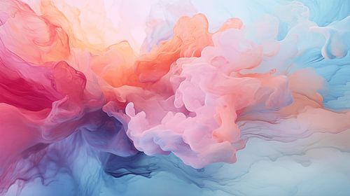 Abstracte kunst aan zee, aquarel behang