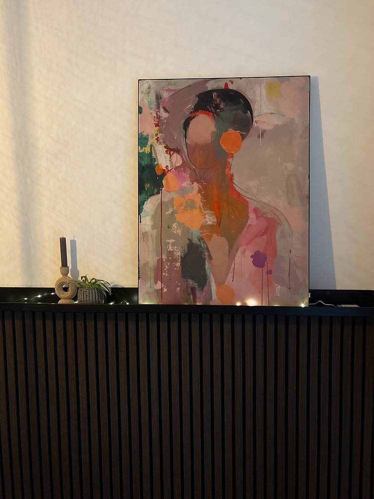 Colourful, modern and abstract portrait