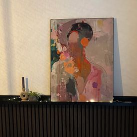 Kundenfoto: Buntes, modernes und abstraktes Porträt von Carla Van Iersel, als ArtFrame