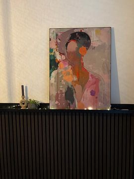 Klantfoto: Kleurrijk, modern en abstract portret van Carla Van Iersel