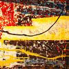 Farbenspiel mit schwarz, gelber Linie. von Klaus Heidecker