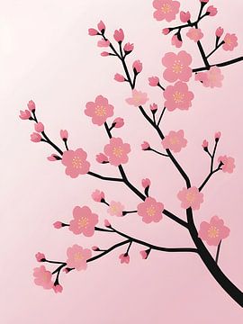 Branche des cerisiers en fleurs sur Giandra Safaraz