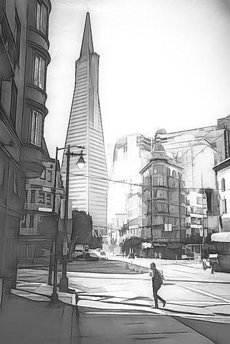 Transamerica Pyramid - Graphic sketch by Loris Photography