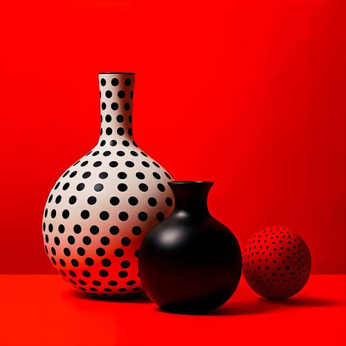 Stillleben im Stil von Yayoi Kusama