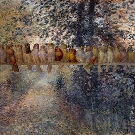 A bird's eye, Hector Giacomelli and Renoir in the forest by Digital Art Studio
