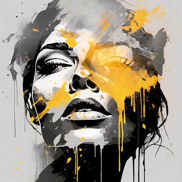 Vrouw in zwart-wit en geel van ARTemberaubend