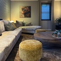 Kundenfoto: Blumen Frau | Frauenprofil von Blickfänger Gemälde, als ArtFrame