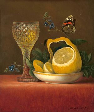 Stilleven met citroen en geslepen glas, Maria Margaretha van Os