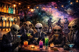 Apéro avec des extraterrestres sur Linda de Klein