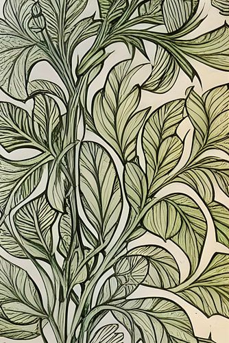 Imprimé botanique - vert mousse II