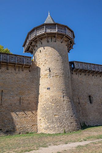Tower of castle in the ancient city of Carcassonne in France