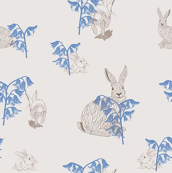 Hase und Glockenblume