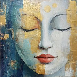 Buddha Porträt im Japandi Stil von Wilma Mesman