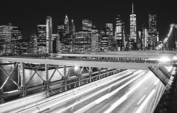 Skyline van New York City vanaf de Brooklyn Bridge van Patrick Groß