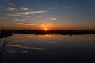Zonsondergang Nederlands landschap Eempolder van Mark de Weger thumbnail