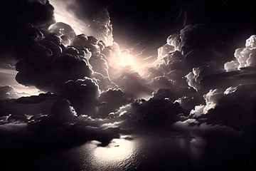 Wolkendecke mit Sonne von Maarten Knops