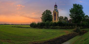 Zonsopkomst en panorama van Westerdijkshorn van Henk Meijer Photography