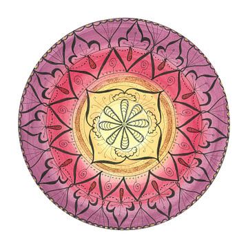 Mandala "Oriental Glitter Sinnlichkeit" handgemalt van Sylvia Polis