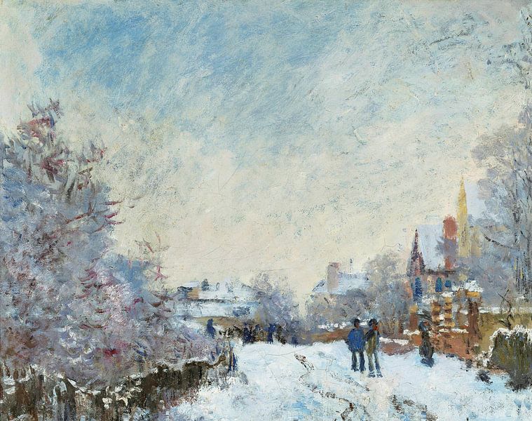 Claude Monet,Snow scene near Argenteuil, 1875 by finemasterpiece