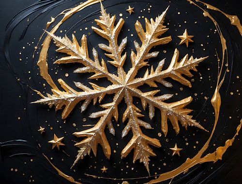 Eternal Frost - Golden Snowflake Elegance