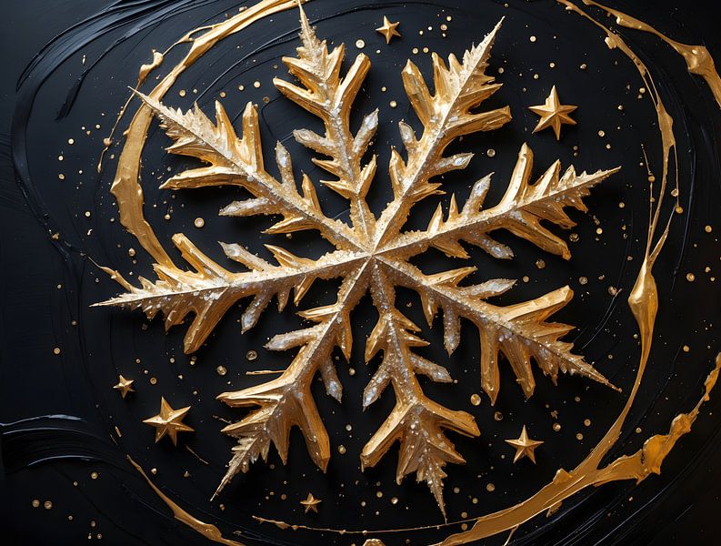 Eternal Frost - Goldene Schneeflocken Eleganz von Manuela Dekkers