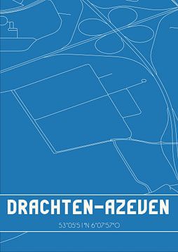 Blueprint | Carte | Drachten-Azeven (Fryslan) sur Rezona