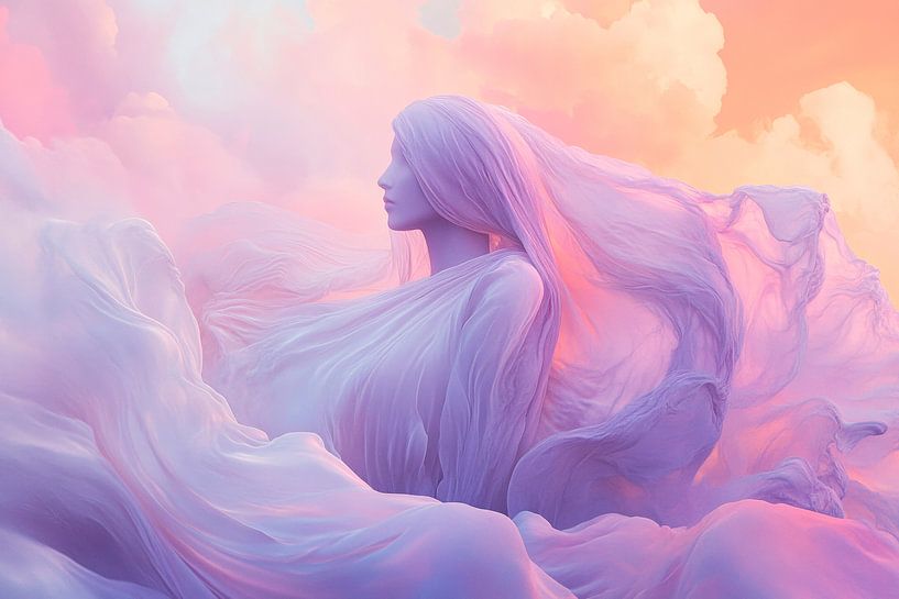Woman in soft cloud colours by Poster Art Shop