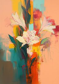 Décor floral minimal abstrait sur Peinture Abstraite