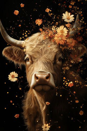 Goldene blühende Schönheit - Kuh in weichem Licht