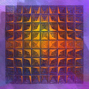 Goldener Sonnenschein inspiriert von Piet Mondrian